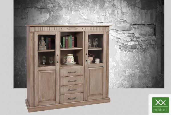 Highboard | Castell | castellfarbig Eiche teilmassiv T18