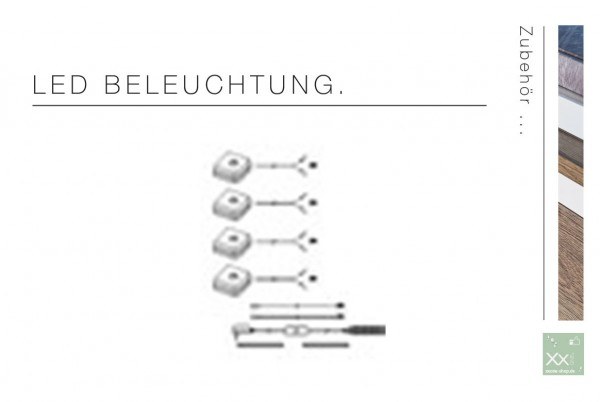 4-er Set Glasbodenbeleuchtung weiß Nr 05074ZB