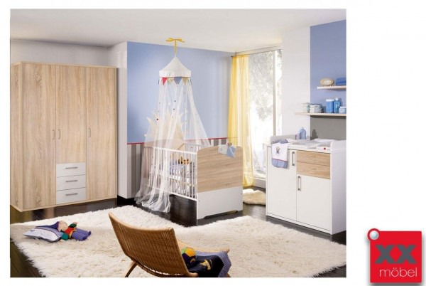Babyzimmer | 4-tlg. | Achat | weiß - Sonoma Eiche | AC2
