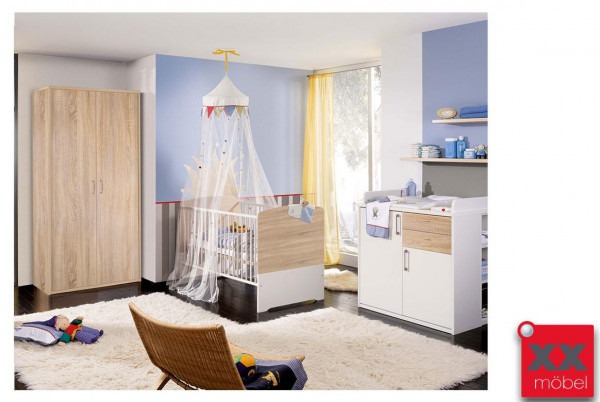 Babyzimmer | 4-tlg. | Achat | weiß - Sonoma Eiche | AC4