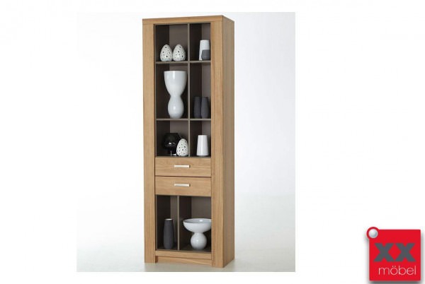 Regal Vitrine | Prato | Massivholz Eiche furniert Bianco | T72