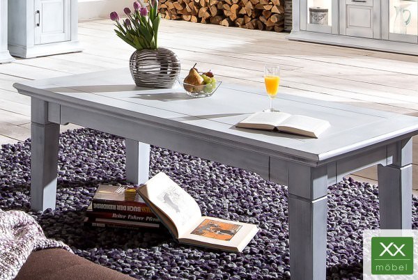 Couchtisch | Brooklyn | Antikweiß Pappelholz massiv T48