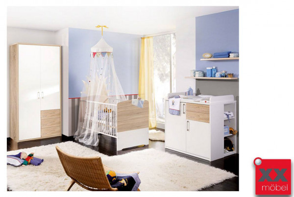 Babyzimmer | 4-tlg. | Achat | weiß - Sonoma Eiche | AC3