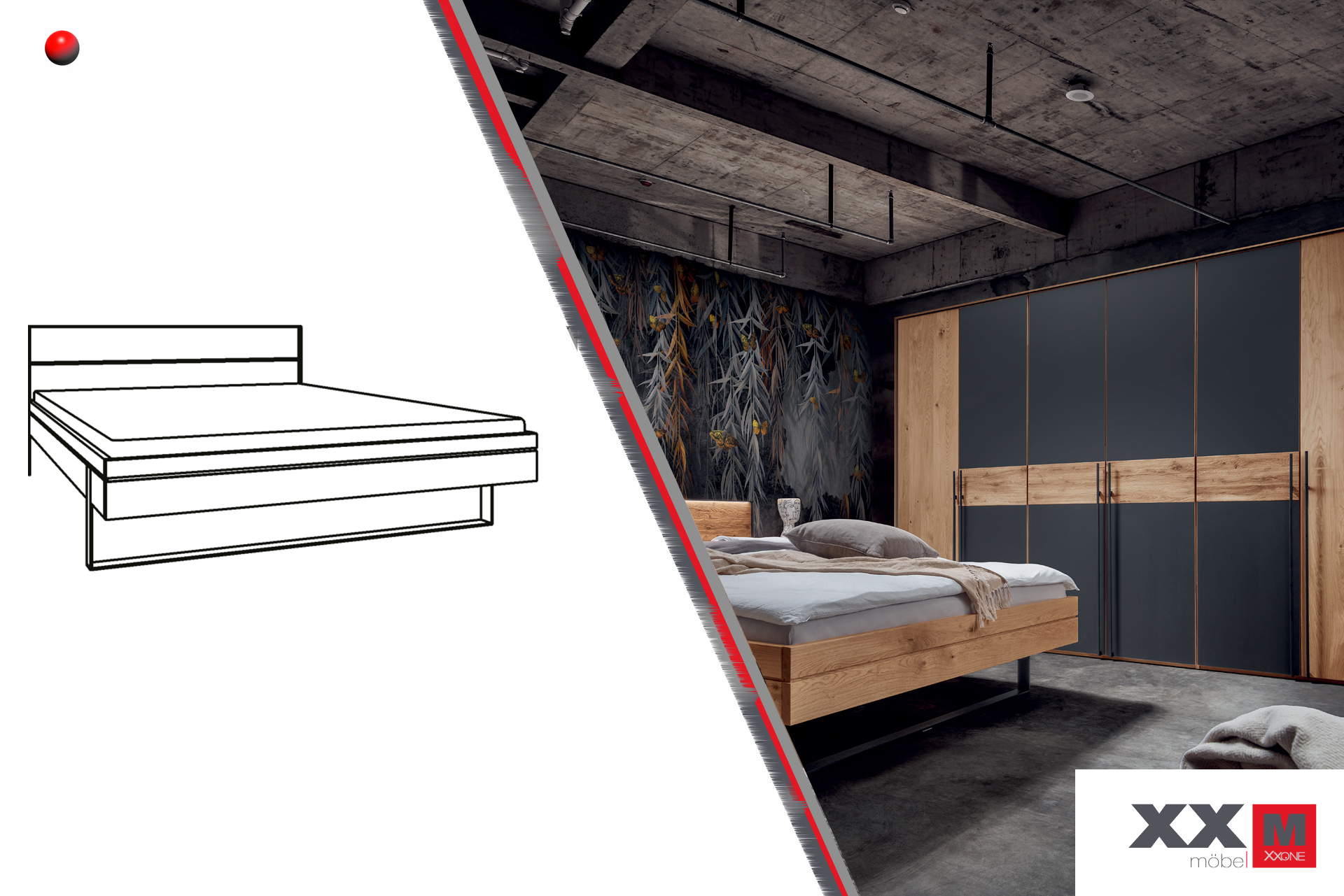 Forestales Boston Bett – Serien-Wohnbeispiel