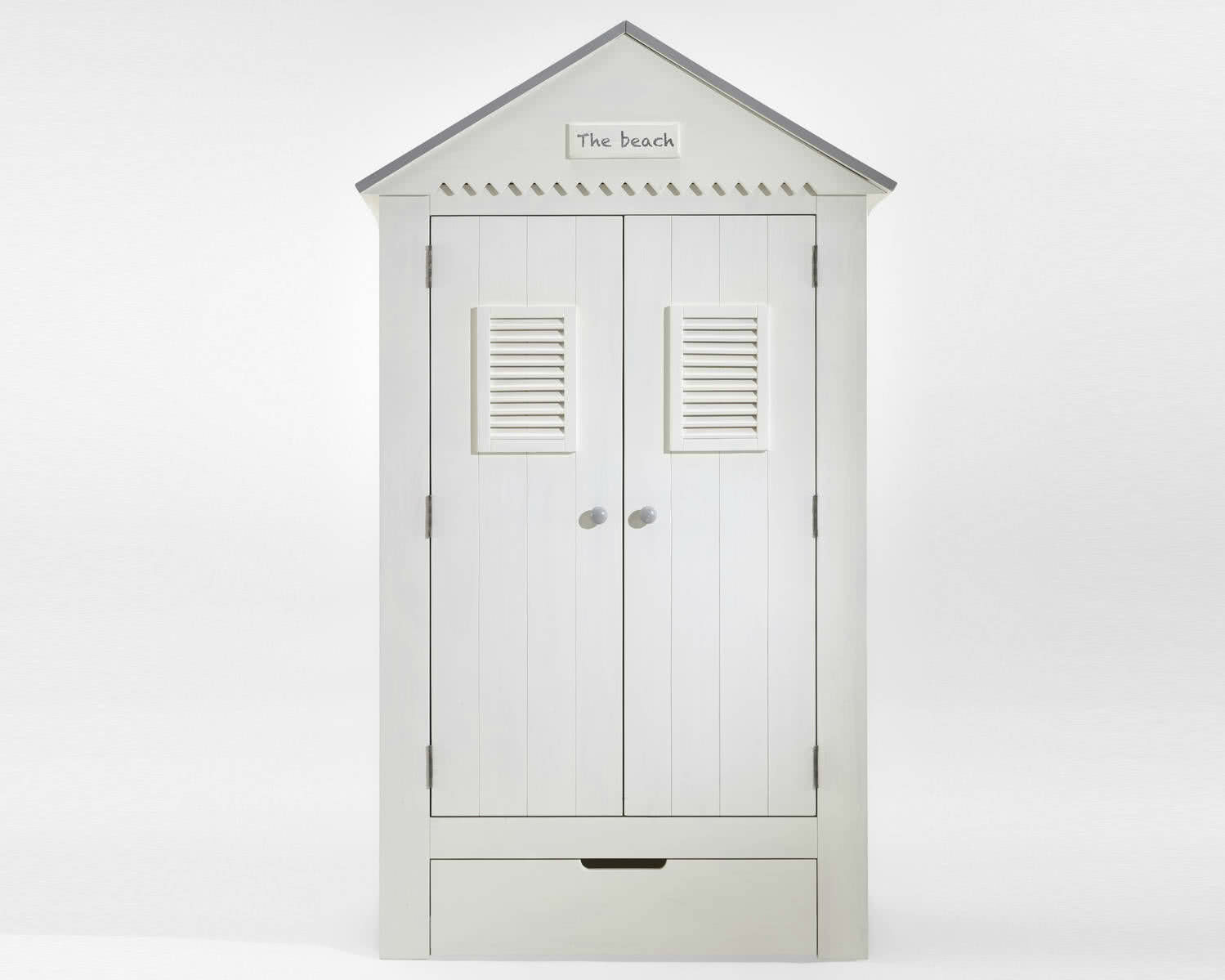 Lucky · Kleiderschrank – weiß / grau – 107 × 184 × 53 cm