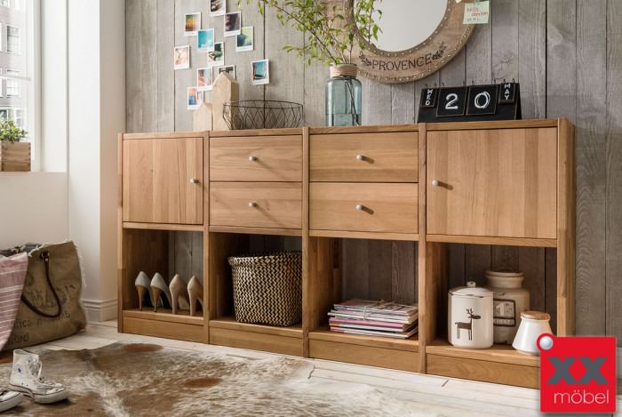 Sideboard Würfel | Cube | Wildeiche Massivholz | T06