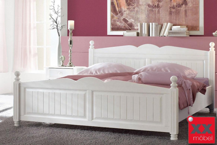 Bettgestell Landhausstil Weiss Cinderella Kiefer Teilmiv T52