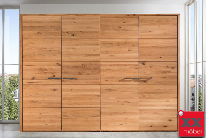Kleiderschrank | Front F | Wildeiche Massivholz | T54