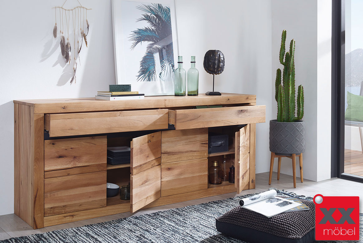 Sideboard Massivholz Wildeiche | Toskana | Unikate Rissoberfläche | T09