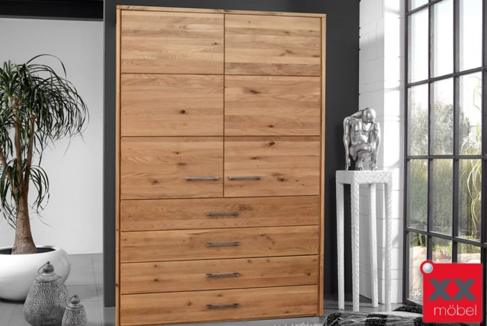Kleiderschrank | Front F | Wildeiche Massivholz | F02
