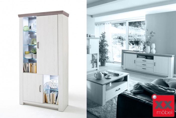 Kombi Vitrine | Bozen | Eiche Nelson 3d Optik | T12