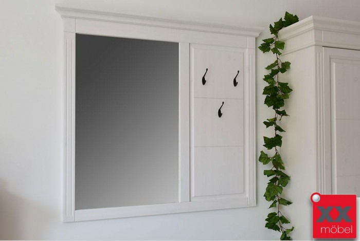 Spiegelgarderobe | Lena | Astfichte Massivholz weiß | T16-AB
