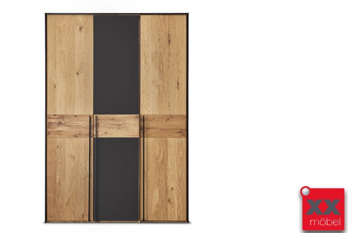 Kleiderschrank 3 trg. | Boston | Wildeiche Anthrazitglas | A03