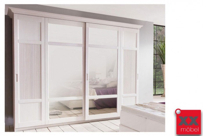 Schwebetürenschrank Landhausstil | Cinderella | weiß | A32