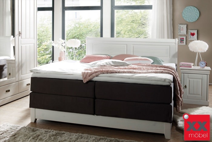 Boxspringbett Landhausstil | Linea | Kiefer Massivholz weiss | B01 Boxspringbett Landhausstil | Linea | Kiefer Massivholz weiss | B01