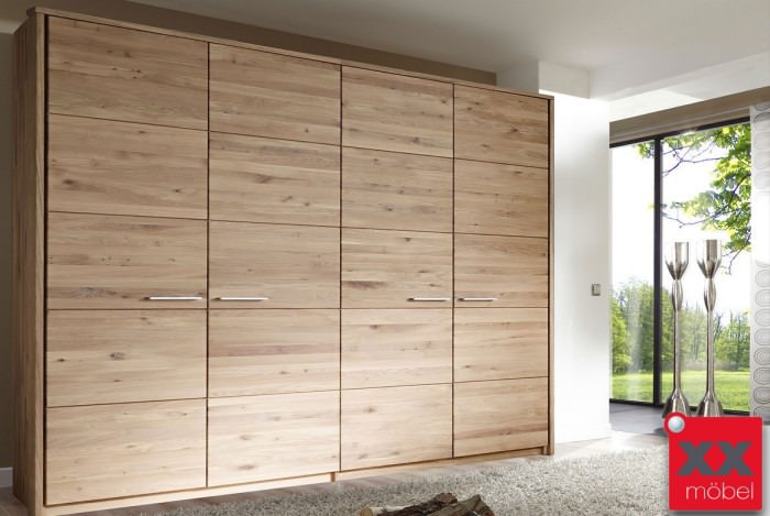 Kleiderschrank | Front 6 | Wildeiche Massivholz | T04