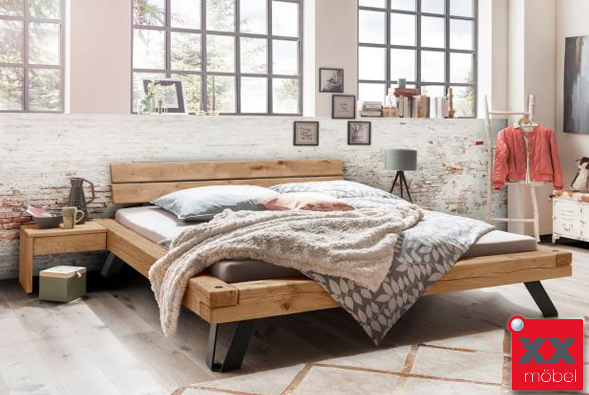 Balkenbett Massivholz | TPT | Wildeiche geölt | T01