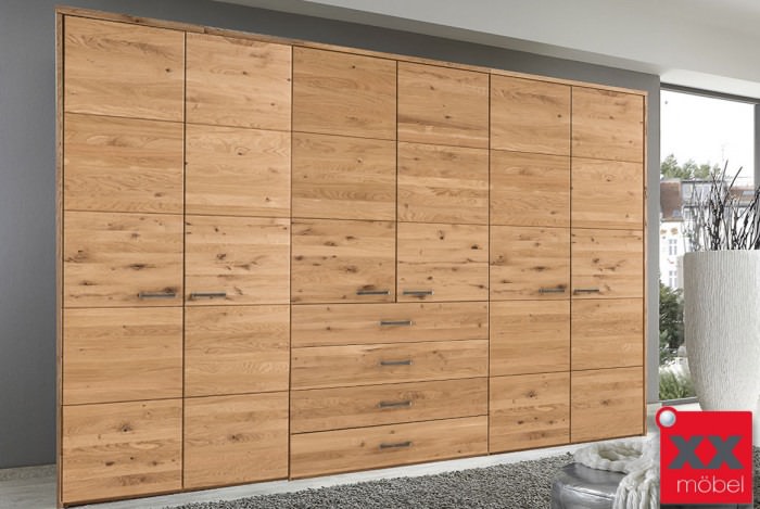Kleiderschrank | Front F | Massivholz Wildeiche | TS06