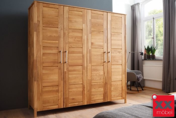 Kleiderschrank | Zent | Wildeiche Massivholz | T04