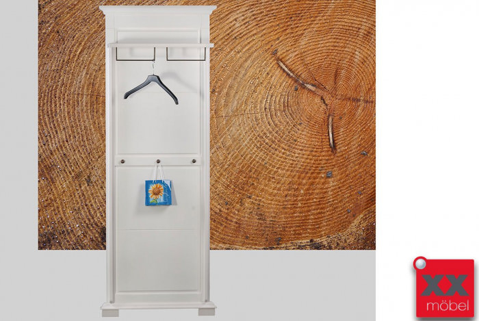 Wandgarderobe | Lena | Astfichte Massivholz weiß | T27