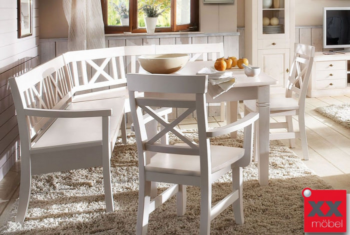 eckbank weis landhausstil, eckbankgruppe landhausstil weiß | linea | kiefer massivholz | w1, Design ideen