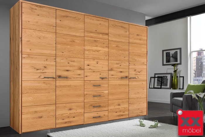 Kleiderschrank | Front F | Massivholz Wildeiche | TS05