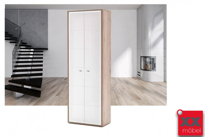 Garderobenschrank | Comino | weiß Hochglanz | T85