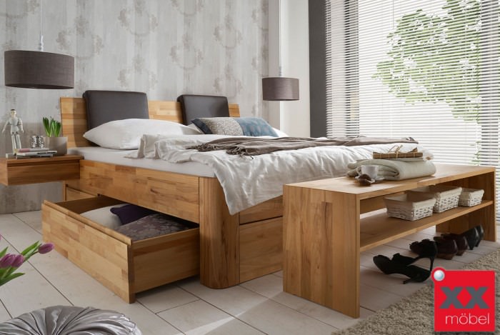 Bettgestell | Caro | Buche - Kernbuche - Wildeiche | B01