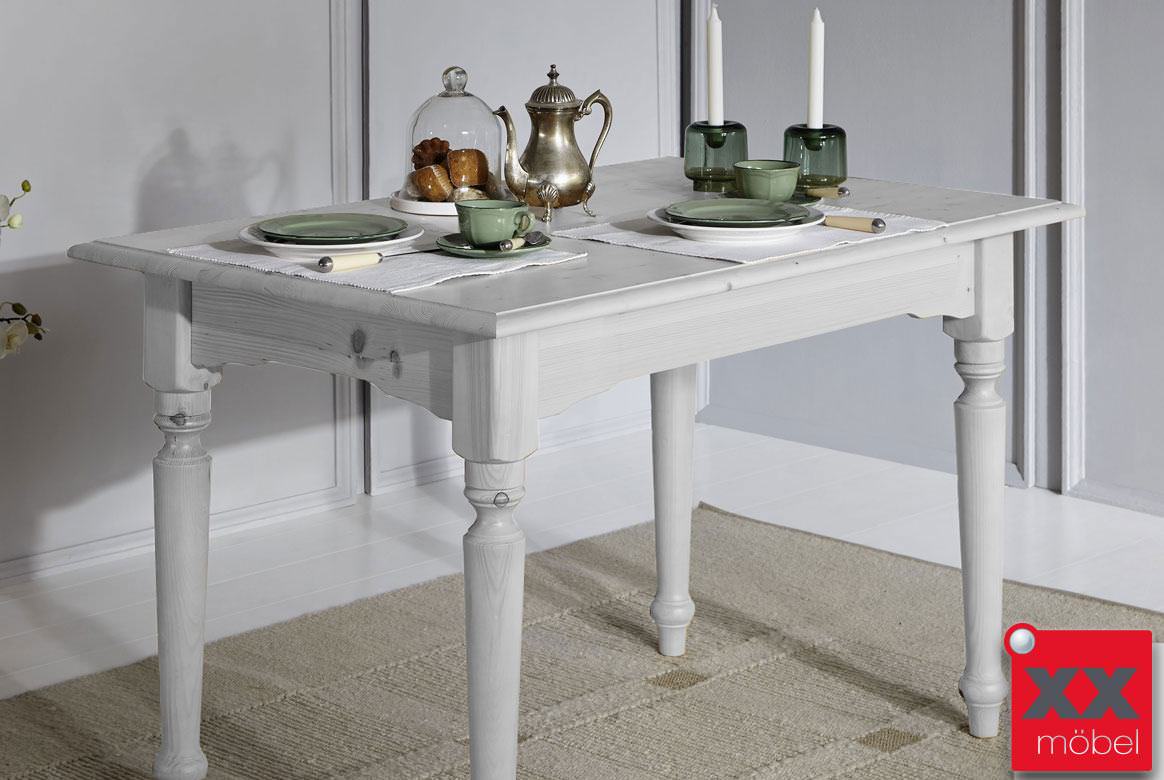 Esstisch Landhausstil Alina Fichte Massivholz T17 4g